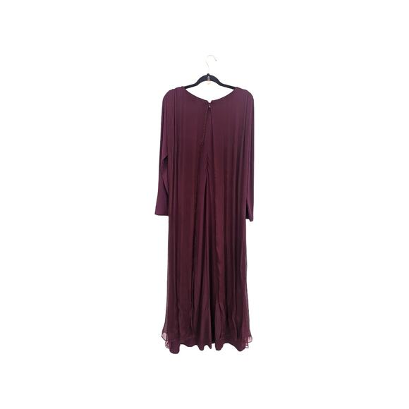 NEW Soft Surroundings Isabetta Dress Vermillion Purple Maroon Maxi Gown Flowy M - Picture 3 of 5